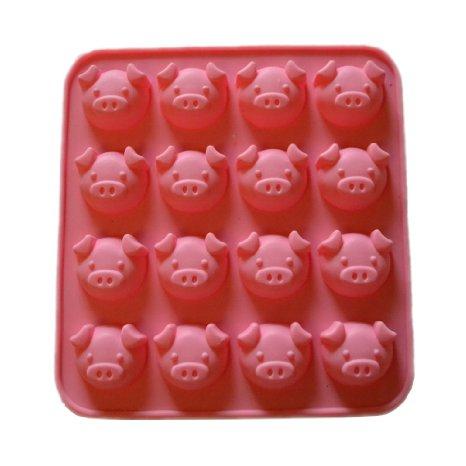 SC-007 Silicone Cake Mold/16 Cavities Pig Shape Silicone Cake Molds Candy Chocolate Ice Cream Molds