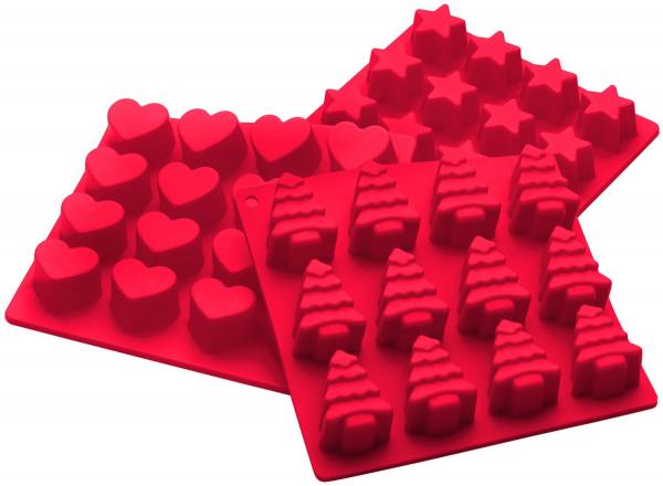 SC-014 Silicone Cake Mold/StarPack Premium Silicone Christmas Candy Molds (3 Pack) + Bonus 101 Cooking Tips