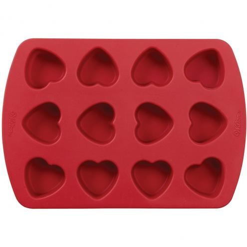 SC-024 /Silicone Cake Mold/Wilton Petite Silicone 12 Cavity Heart Pan