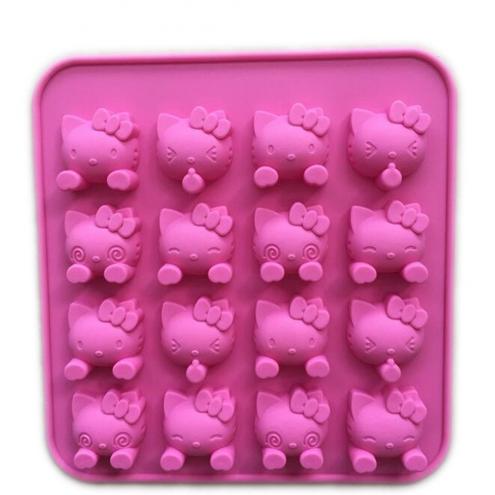 SC-021 /Silicone Cake Mold/Witkey 16 Cavity Hello Kitty Shape Non Stick Silicone Mold