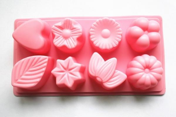 SC-022 Silicone Cake Mold/8-Cavity Floral Leaf Silicone Cake Soap Decoration Mold